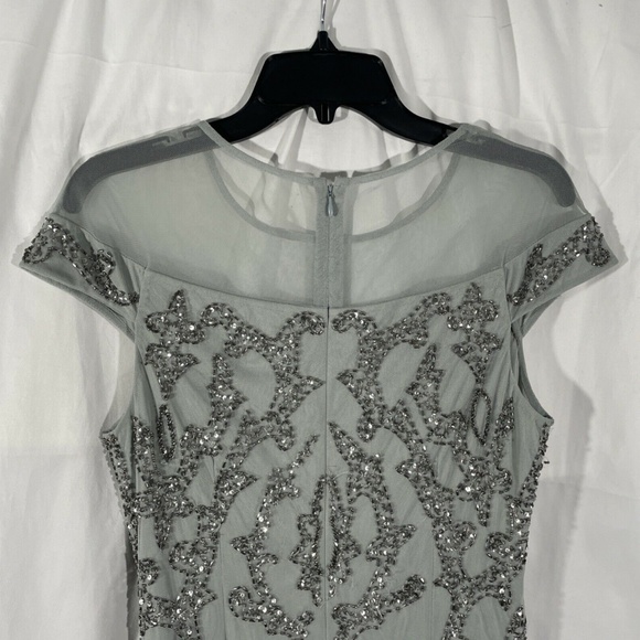 NWT Adrianna Papell‎ [ 8 ] Sequined Beaded Sheath Dress in Frosted Sage - Picture 11 of 12